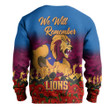(Custom) Brisbane Lions Sweatshirt, Anzac Day Lest We Forget A31B