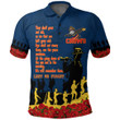 Adelaide Crows Polo Shirt, Anzac Day For the Fallen A31B