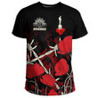 Thelast3seconds Clothing - Anzac Day Camouflage Poppy & Barbed Wire T-shirt
