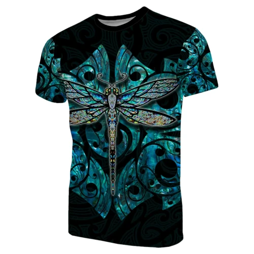 Dragonfly Paua Shell T-Shirt Mix Maori Tattoo TH4