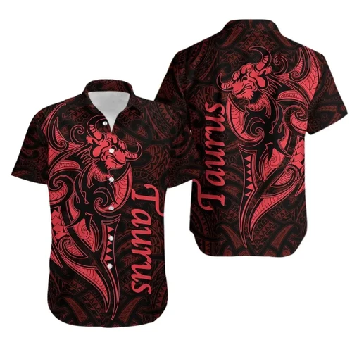 Love New Zealand Shirt - Taurus zodiac Mix Polynesian Tattoo Hawaiian Shirt Red TH4