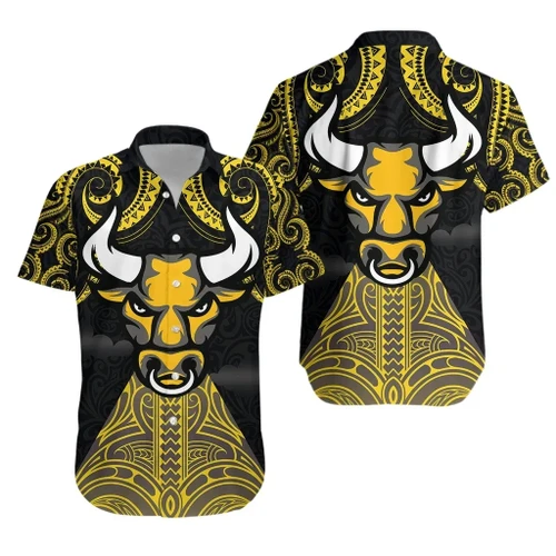 Love New Zealand Shirt - Aotearoa Maori Hawaiian Shirt Taranaki Bull K36
