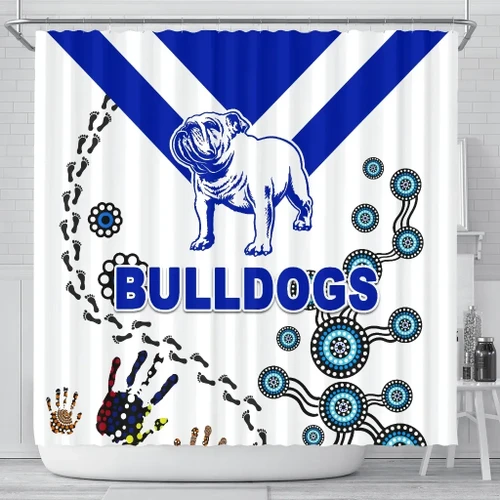 Love New Zealand Shower Curtain - Canterbury-Bankstown Bulldogs Shower Curtain Indigenous K8