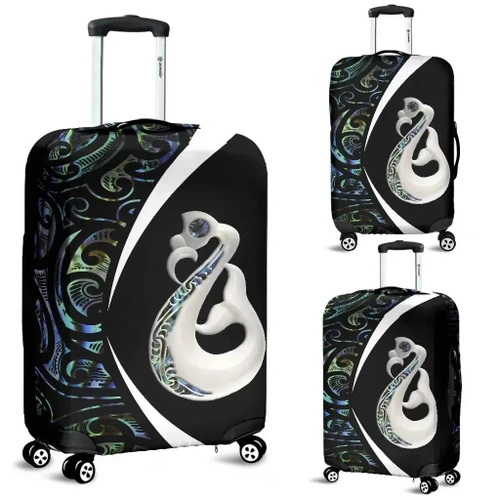 Love New Zealand Luggage Cover - New Zealand Luggage Cover, Maori Manaia Paua Shell Suitcase Covers J95