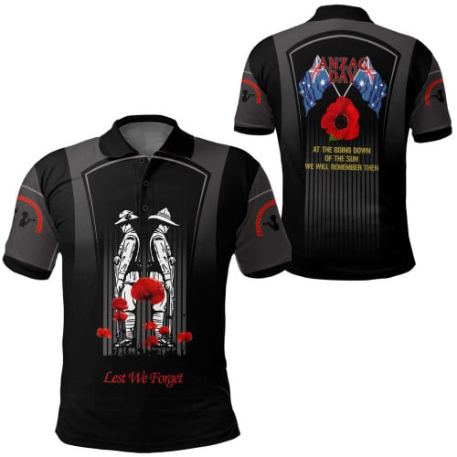 Lovenewzealand Clothing - Anzac Remembrance Day Lest We Forget Polo Shirt