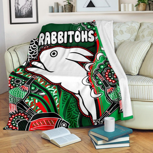Love New Zealand Premium Blanket - Rabbitohs Premium Blanket Indigenous Survival World TH12