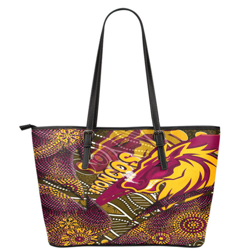 Love New Zealand Leather Tote - Brisbane Broncos Aboriginal Leather Tote A35
