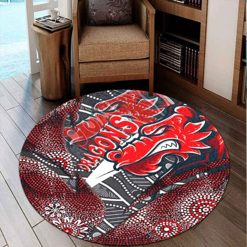 Love New Zealand Round Carpet - St. George Illawarra Dragons Aboriginal Round Carpet A35