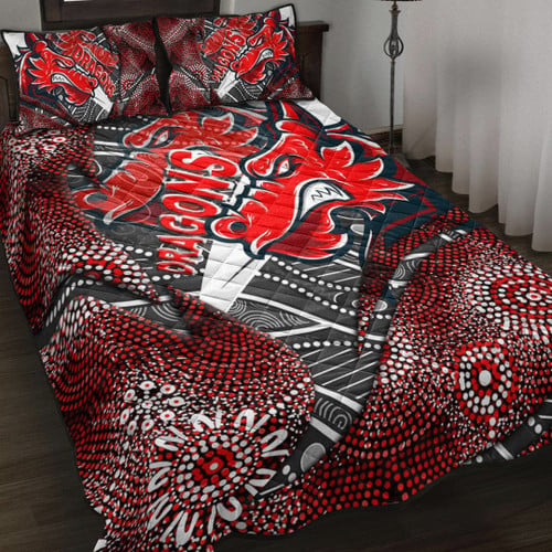 Love New Zealand Quilt Bed Set - St. George Illawarra Dragons Aboriginal Quilt Bed Set A35