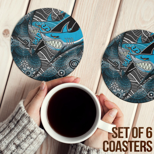 Love New Zealand Coasters (Sets of 6) - Cronulla-Sutherland Sharks Aboriginal Coasters A35