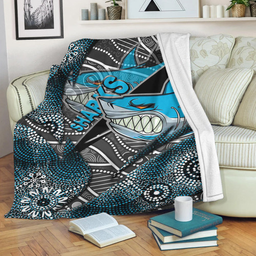 Love New Zealand Premium Blanket - Cronulla-Sutherland Sharks Aboriginal Premium Blanket A35