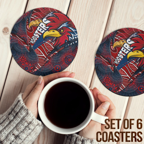Love New Zealand Coasters (Sets of 6) - Sydney Roosters Aboriginal Coasters A35