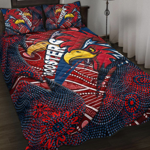 Love New Zealand Quilt Bed Set - Sydney Roosters Aboriginal Quilt Bed Set A35