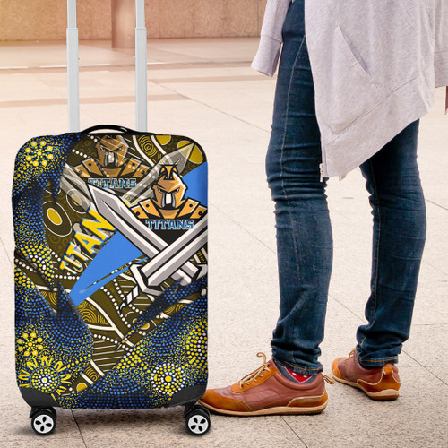 Love New Zealand Luggage Covers - Gold Coast Titans Aboriginal Luggage Covers A35