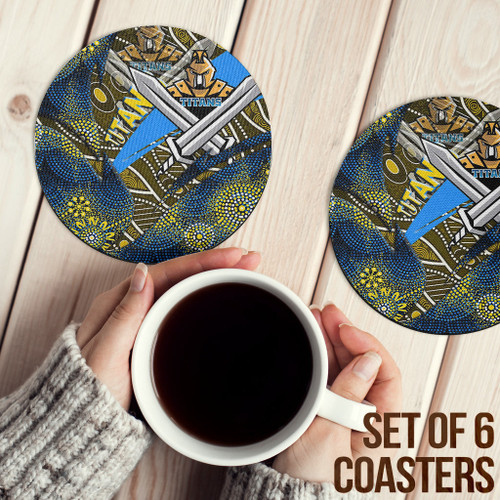 Love New Zealand Coasters (Sets of 6) - Gold Coast Titans Aboriginal Coasters A35