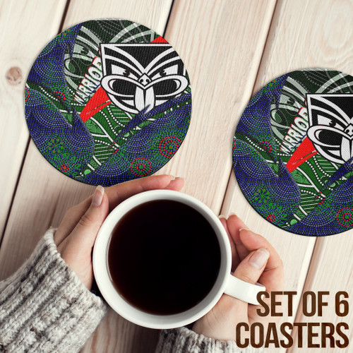 Love New Zealand Coasters (Sets of 6) - New Zealand Warriors Aboriginal Coasters A35