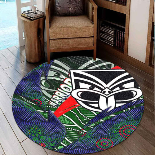 Love New Zealand Round Carpet - New Zealand Warriors Aboriginal Round Carpet A35