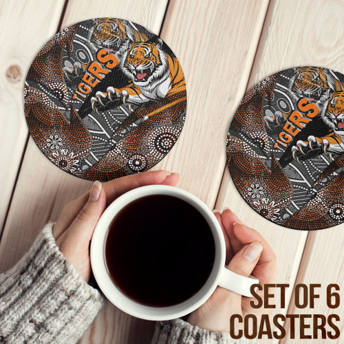 Love New Zealand Coasters (Sets of 6) - West Tigers Aboriginal Coasters A35