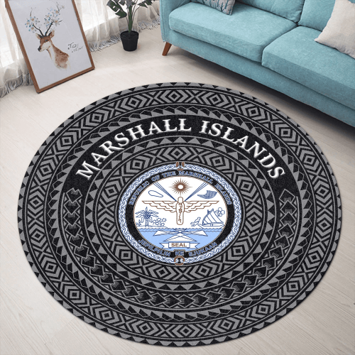 Love New Zealand Round Carpet - Marshall Islands Coat Of Arms Color A95