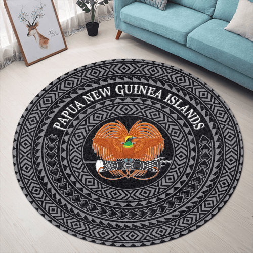 Love New Zealand Round Carpet - Papua New Guinea Islands Coat Of Arms Color A95