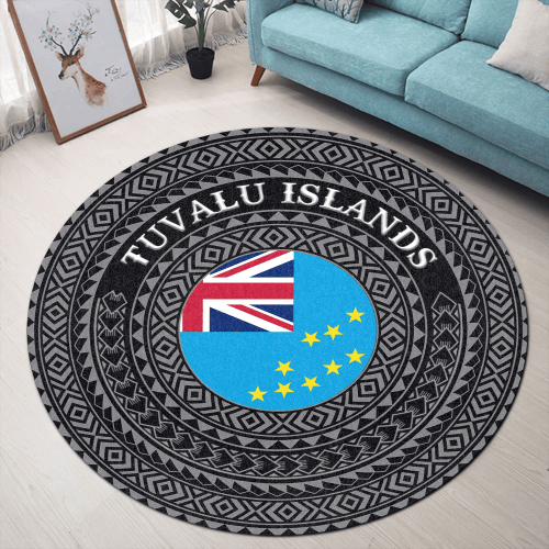 Love New Zealand Round Carpet - Tuvalu Islands Flag Color A95