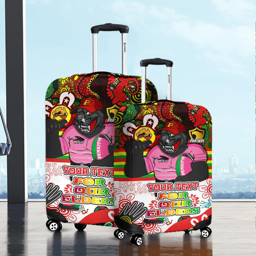 Penrith City Naidoc Week Custom Luggage Cover - Custom Purrfect Penrith Back In Black NAIDOC Week For Our Elders 2023