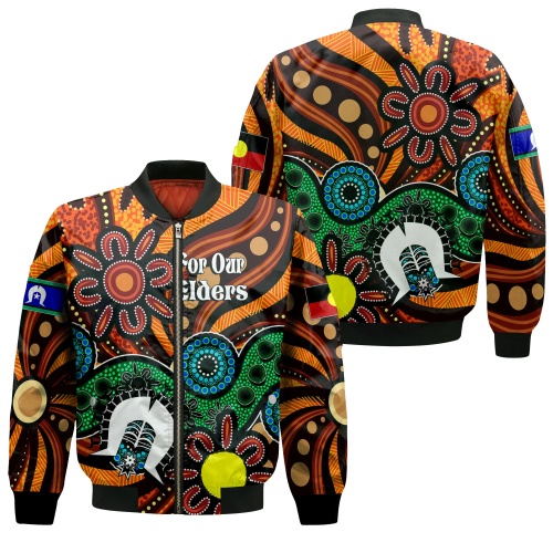 Love New Zealand Jacket -  The Gathering Naidoc Week 2023 For Our Elders  Sleeve Zip Bomber Jacket A31