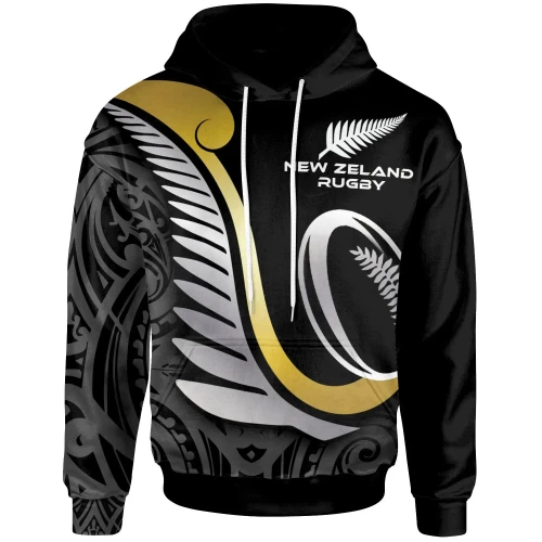 New Zealand Rugby Hoodie - Rugby Silver Fern - BN26