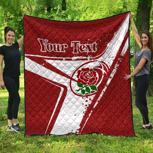 (Custom Text) England Rugby Personalised Premium Quilt - England Rugby - BN23