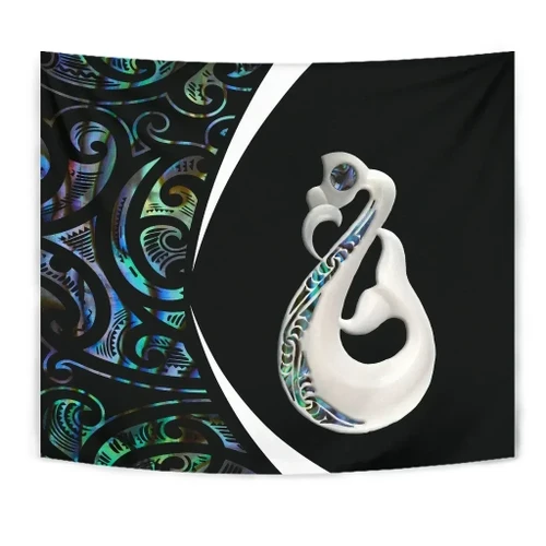 Love New Zealand Home Set - New Zealand Maori Manaia Paua Shell Tapestry - Circle Style J95