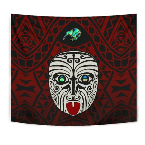Love New Zealand Home Set - Integrity Maori Ta Moko Tapestry Kiwi and Paua Red K13