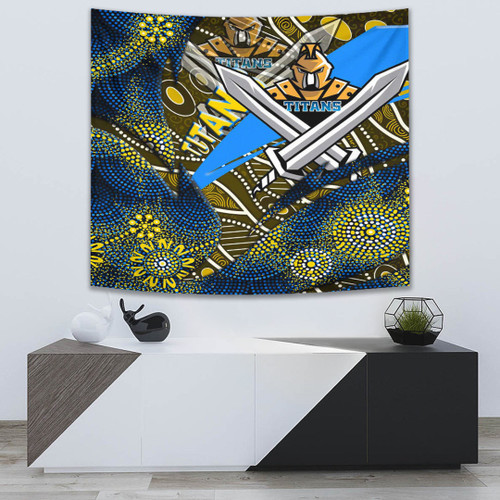 Love New Zealand Tapestry - Gold Coast Titans Aboriginal Tapestry A35