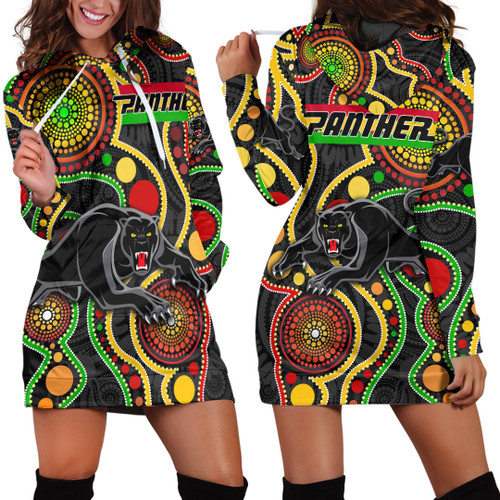 Love New Zealand Hoodie Dress - Penrith Black Panthers Indigenous Rugby A35