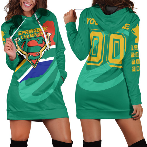 Springboks Clothing - 2023 South Africa Rugby Champion Hoodie Dress T5