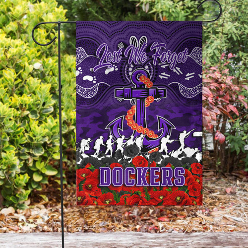Fremantle Dockers Garden Flag - Anzac Day Lest We Forget A31B