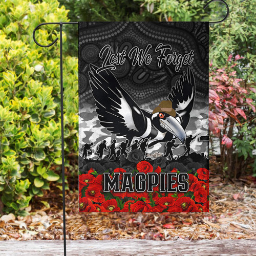 Collingwood Magpies Garden Flag - Anzac Day Lest We Forget A31B