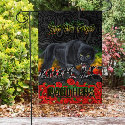 Penrith Panthers Garden Flag - Anzac Day Lest We Forget A31B