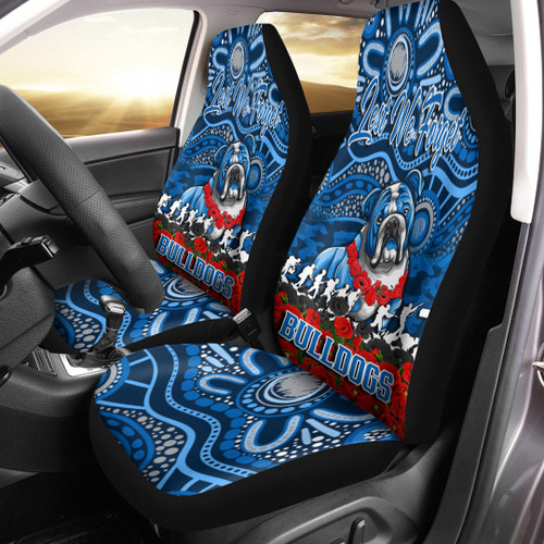 Canterbury-Bankstown-Bulldogs Car Seat Cover - Anzac Day Lest We Forget A31B