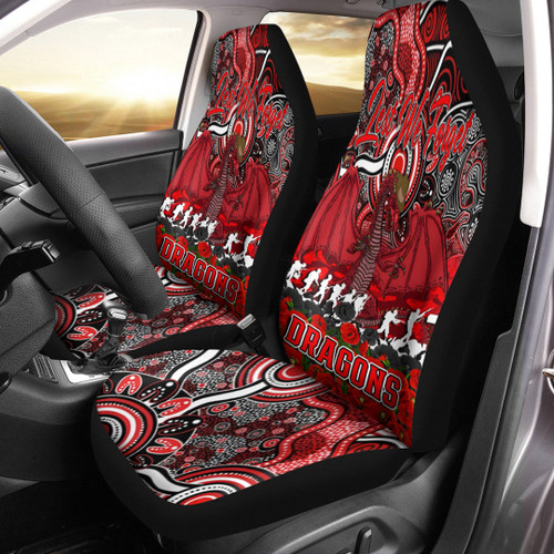 St. George Illawarra Dragons Car Seat Cover - Anzac Day Lest We Forget A31B