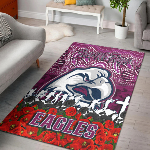 Manly Warringah Sea Eagles Area Rug - Anzac Day Lest We Forget A31B