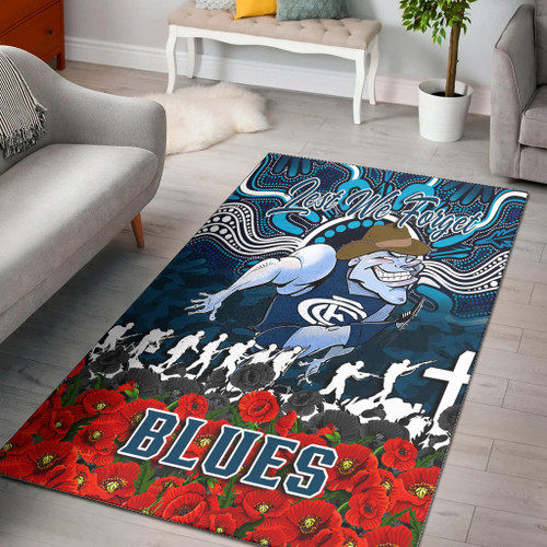 Carlton Blues Area Rug - Anzac Day Lest We Forget A31B