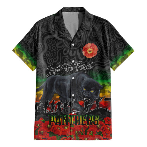 (Custom) Penrith Panthers Hawaiian Shirt, Anzac Day Lest We Forget A31B