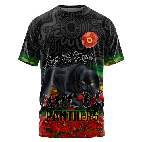 (Custom) Penrith Panthers T-shirt, Anzac Day Lest We Forget A31B