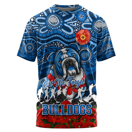 (Custom) Canterbury-Bankstown-Bulldogs T-shirt, Anzac Day Lest We Forget A31B
