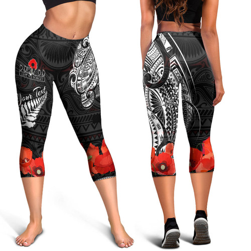 New Zealand Leggings Anzac Day Forget Lest We Forget - Maori Tattoo Style A7