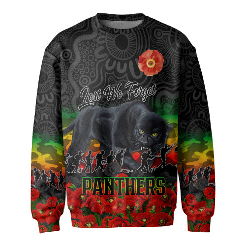 (Custom) Penrith Panthers Sweatshirt, Anzac Day Lest We Forget A31B