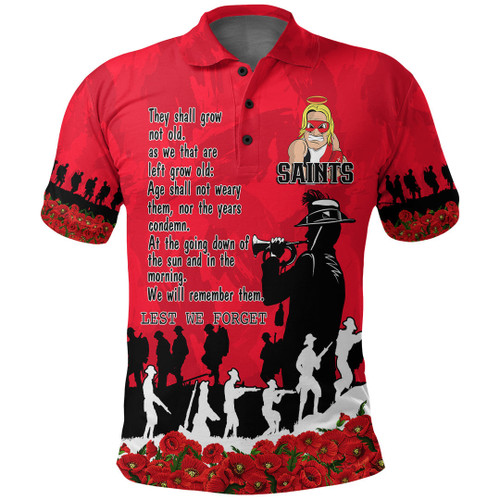 St Kilda Saints Polo Shirt, Anzac Day For the Fallen A31B