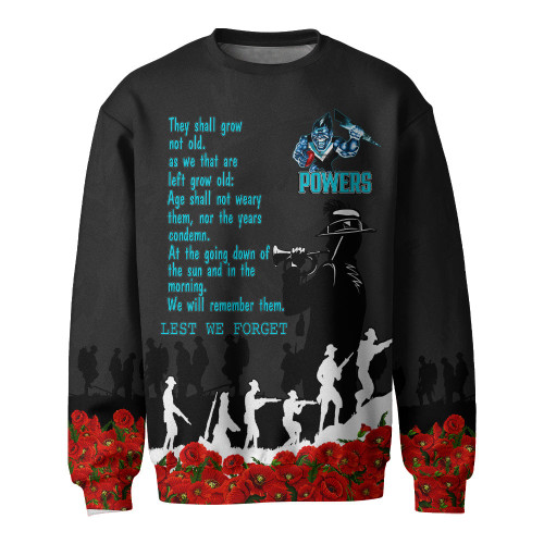 Port Adelaide Powers Sweatshirt, Anzac Day For the Fallen A31B