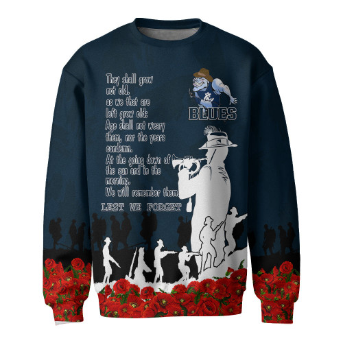 Carlton Blues Sweatshirt, Anzac Day For the Fallen A31B