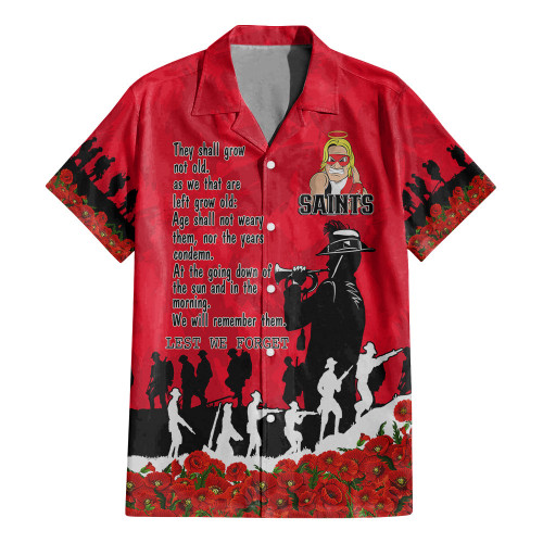 St Kilda Saints Hawaiian Shirt, Anzac Day For the Fallen A31B